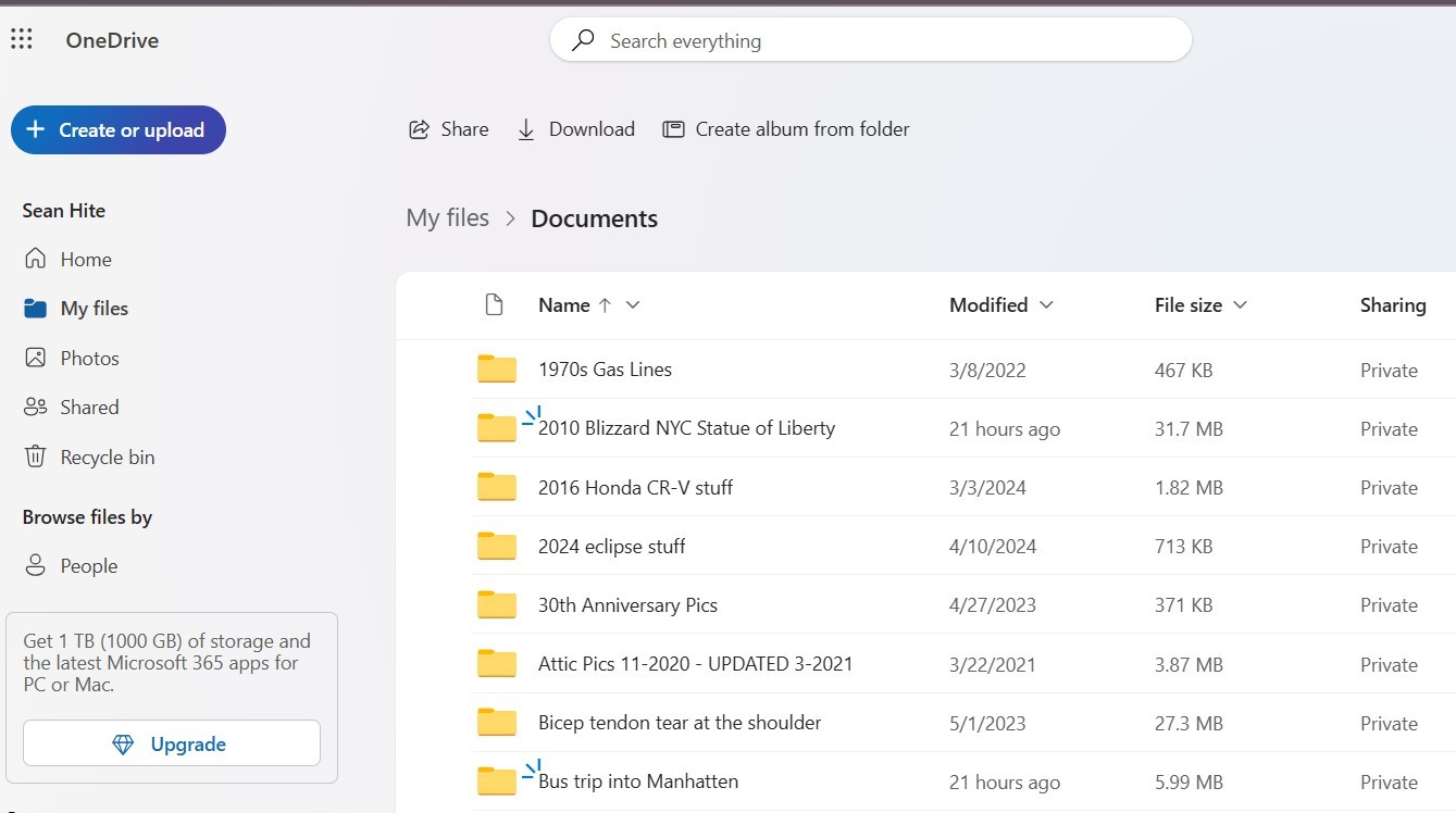 OneDrive Question - New folders that I add to my Documents folder only ...