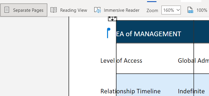 How to correct Word Online Table rendering in Separate Pages view ...
