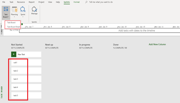 MS Project Task boards not working - Microsoft Q&A