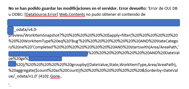 error conexion PBI