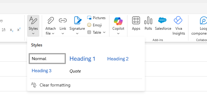 Modify Styles in new outlook - Microsoft Q&A