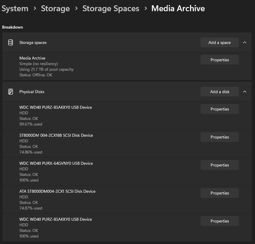 Storage Spaces won't use all disk space - Microsoft Q&A