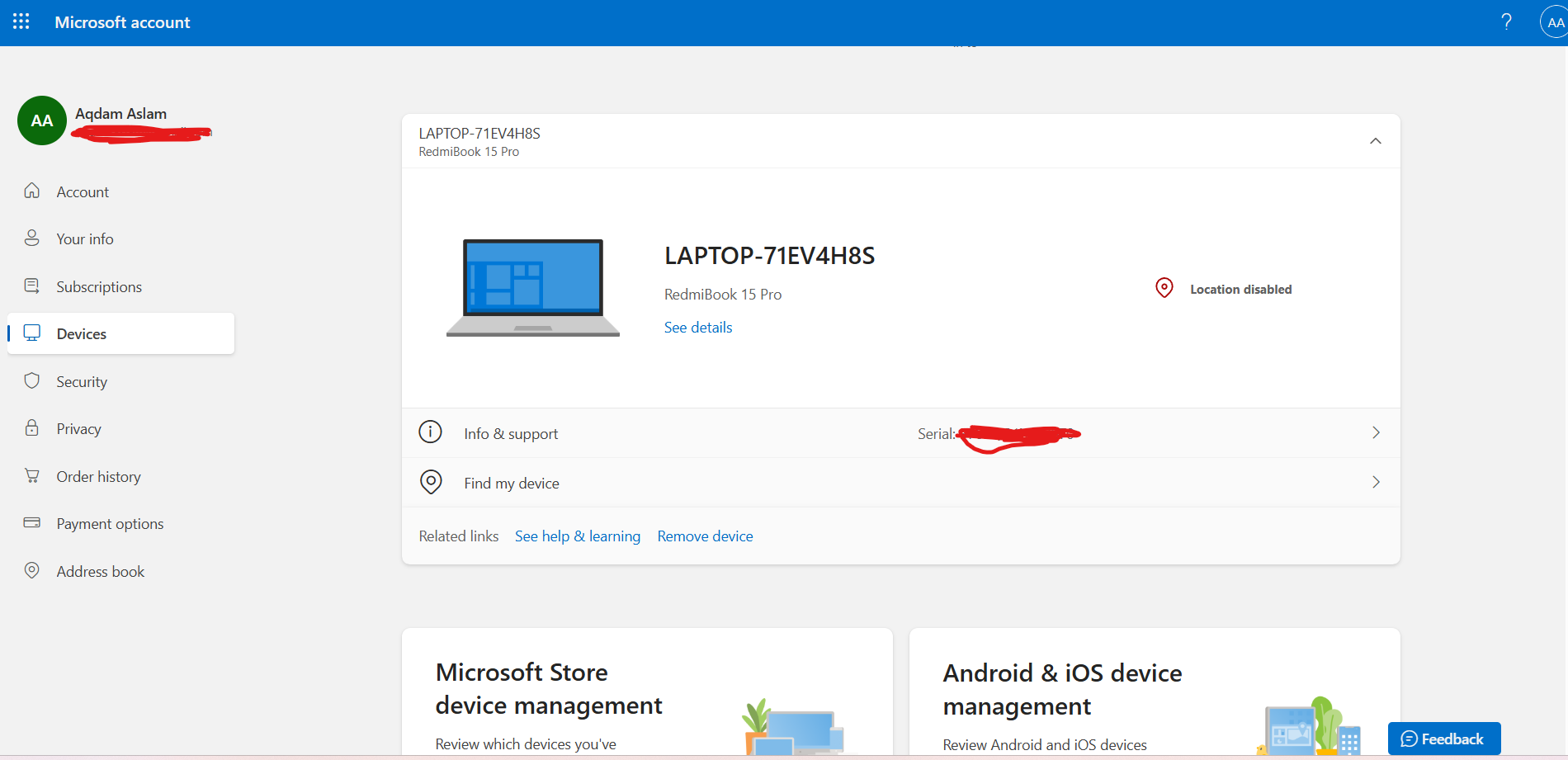 Device is not showing under my Microsoft account - Microsoft Q&A