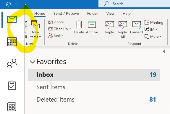 Have to move icons from LEFT to BOTTOM - they OVERLAP the top ribbon ...