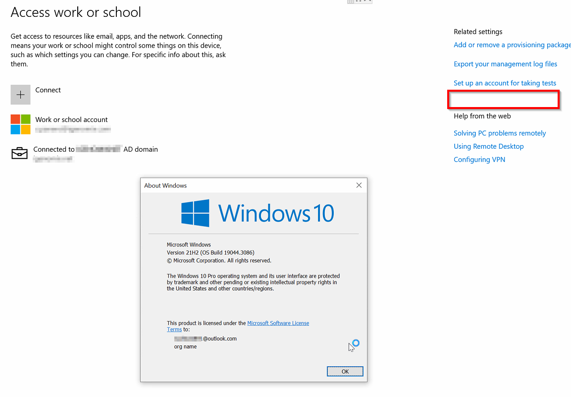 Enrol Only in Device Management Link Missing Windows 10 - Microsoft Q&A