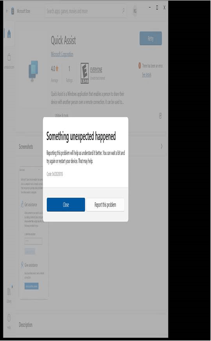 Quick Assist is not updating from MS Store - Microsoft Q&A