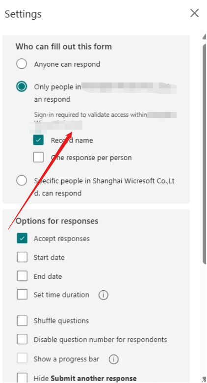 why a particular user in MS Forms recieves message "This form is closed ...