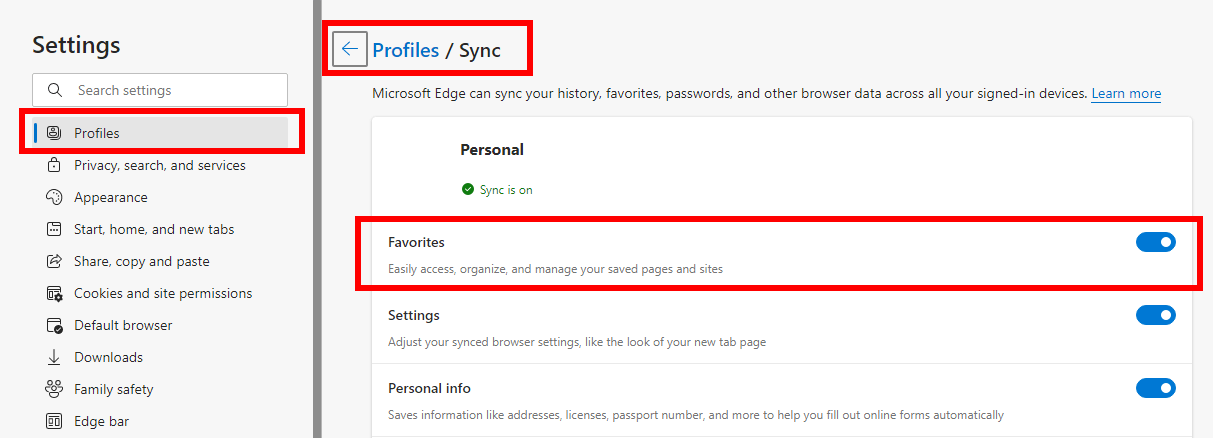 Retrieve saved bookmarks/favourites - Microsoft Q&A