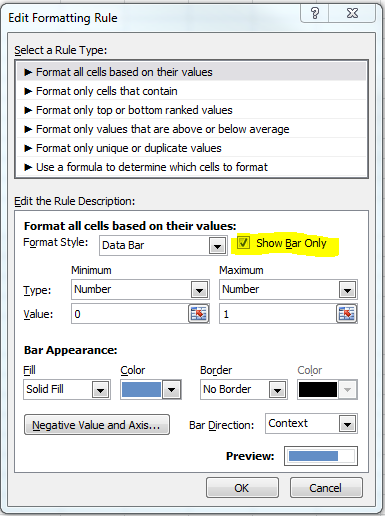 Excel Table conditional formatting using data bars - Microsoft Q&A