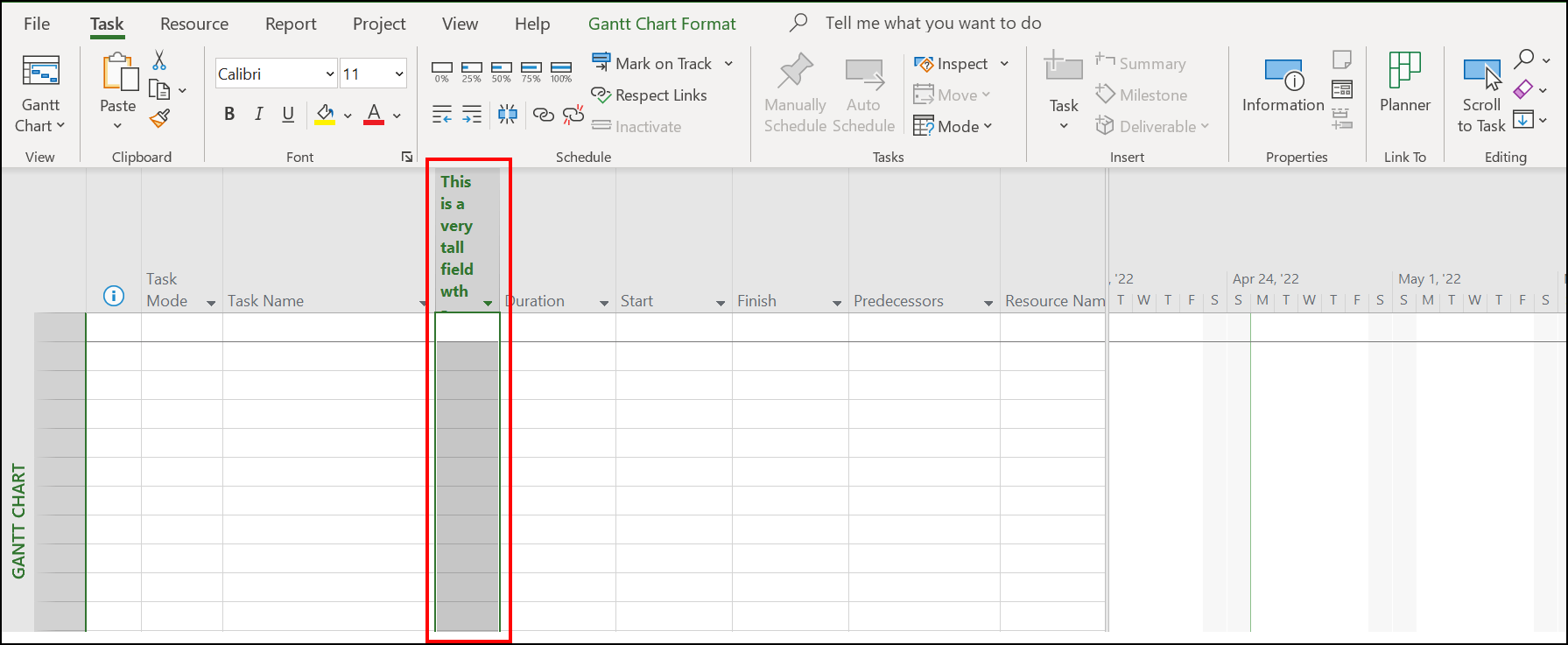 MS Project with extra space on timeline - Microsoft Q&A