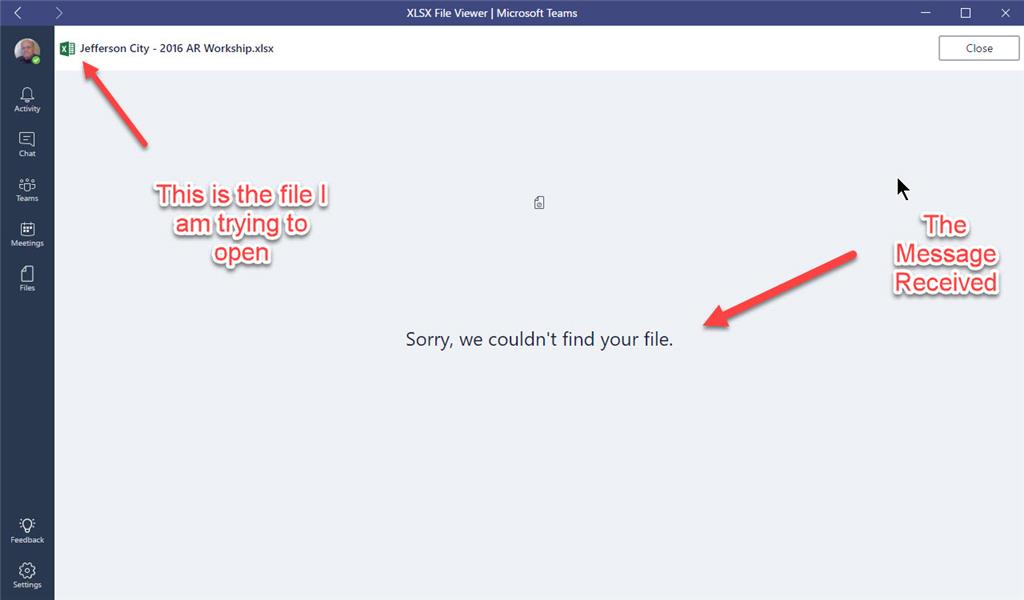 Unable to access previously loaded files in Teams: Files - Microsoft Q&A