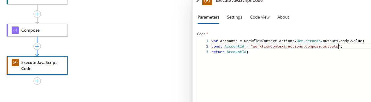 JavaScript Code in Inline Expression Loses Content After '@' Symbol in ...