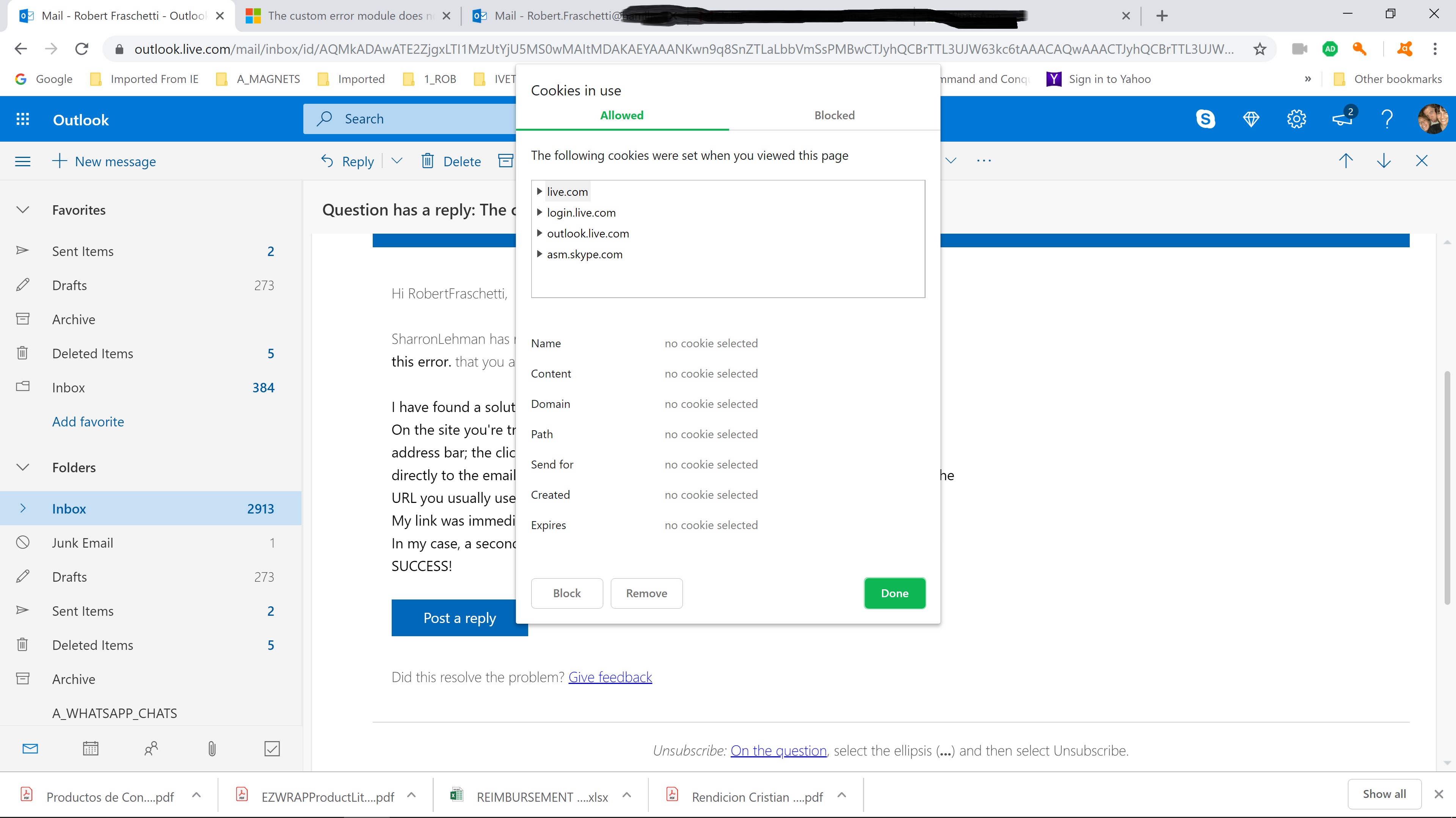 The custom error module does not recognize this error. - Microsoft Q&A