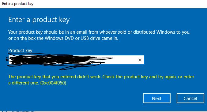 Error messages when trying to install Windows 10 Home - Microsoft Q&A