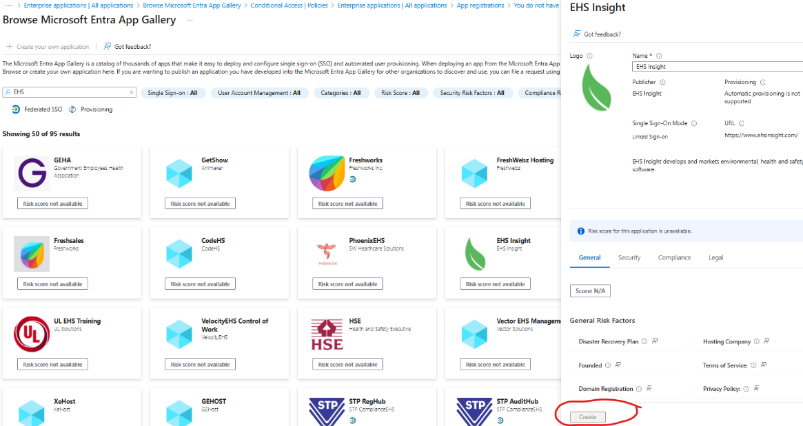 Enterprise app create button is being greyed out - Microsoft Q&A