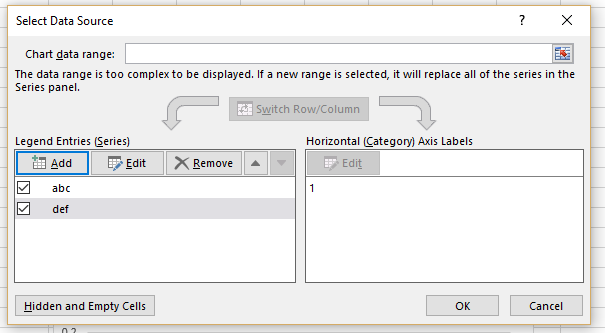 Excel 2016 Add multiple series to a chart without using the Select Data ...