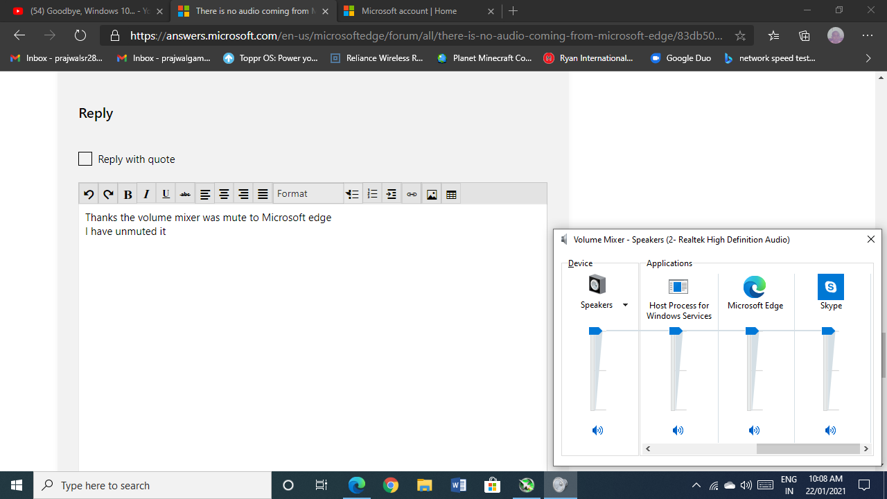 There is no audio coming from Microsoft Edge - Microsoft Q&A
