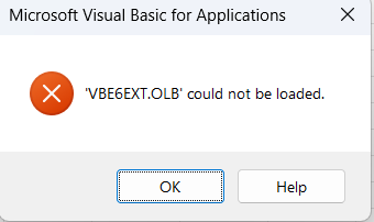 I am encountering an error when attempting to use VBA in Excel. The ...