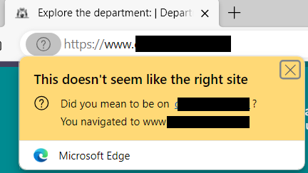 How to stop/surpress/remove 'This does not seem the right site' message ...