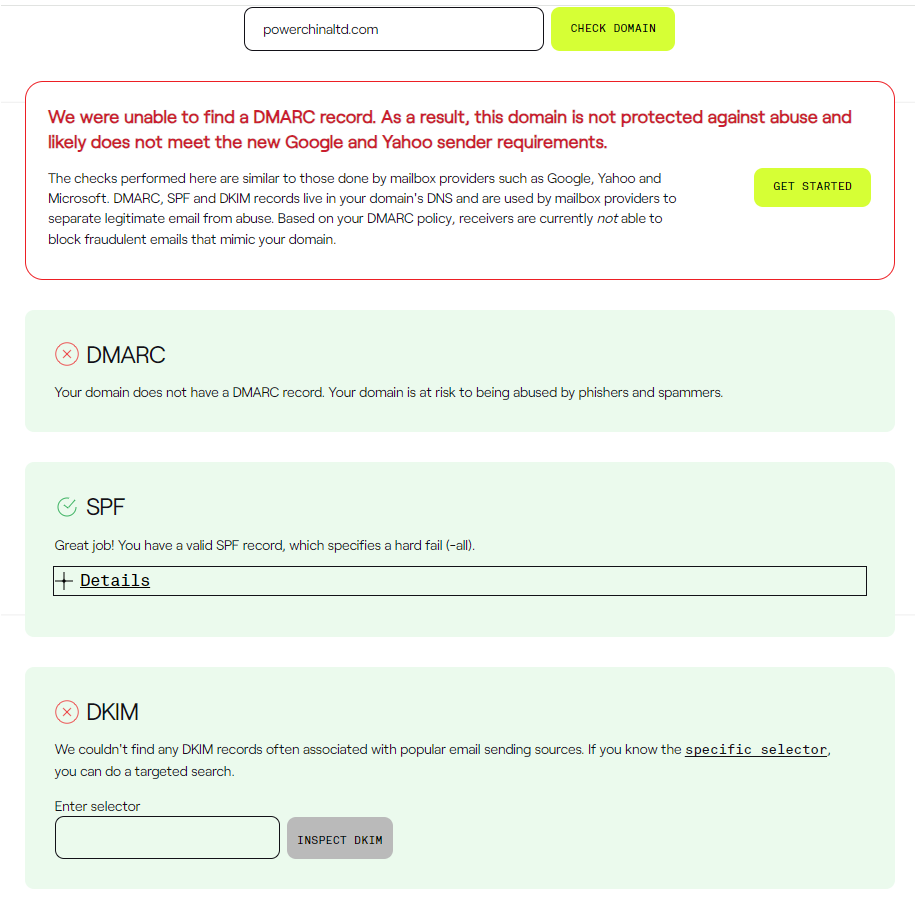 esta cuenta esta bloqueada por spam ******@powerchinaltd.com ...