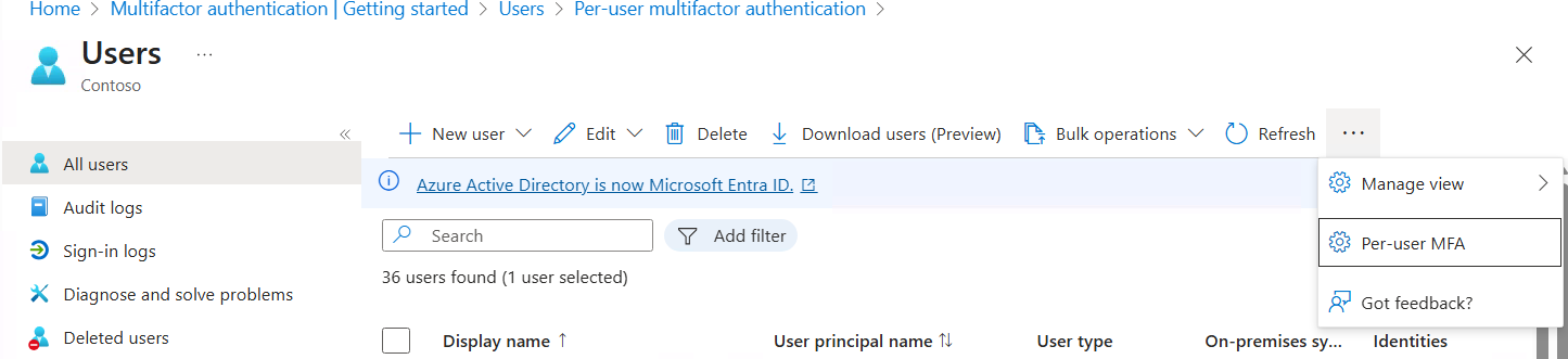 How to Disable MFA in Microsoft Entra account using admin credentials ...