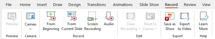 How do I find recording tab in power point? - Microsoft Q&A