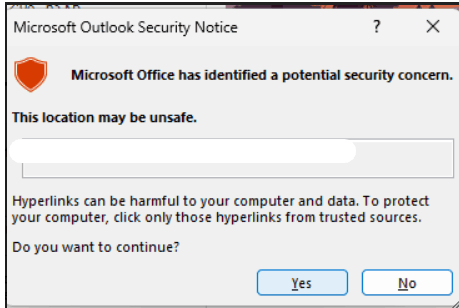 Microsoft Office has identified a potential security concern ...