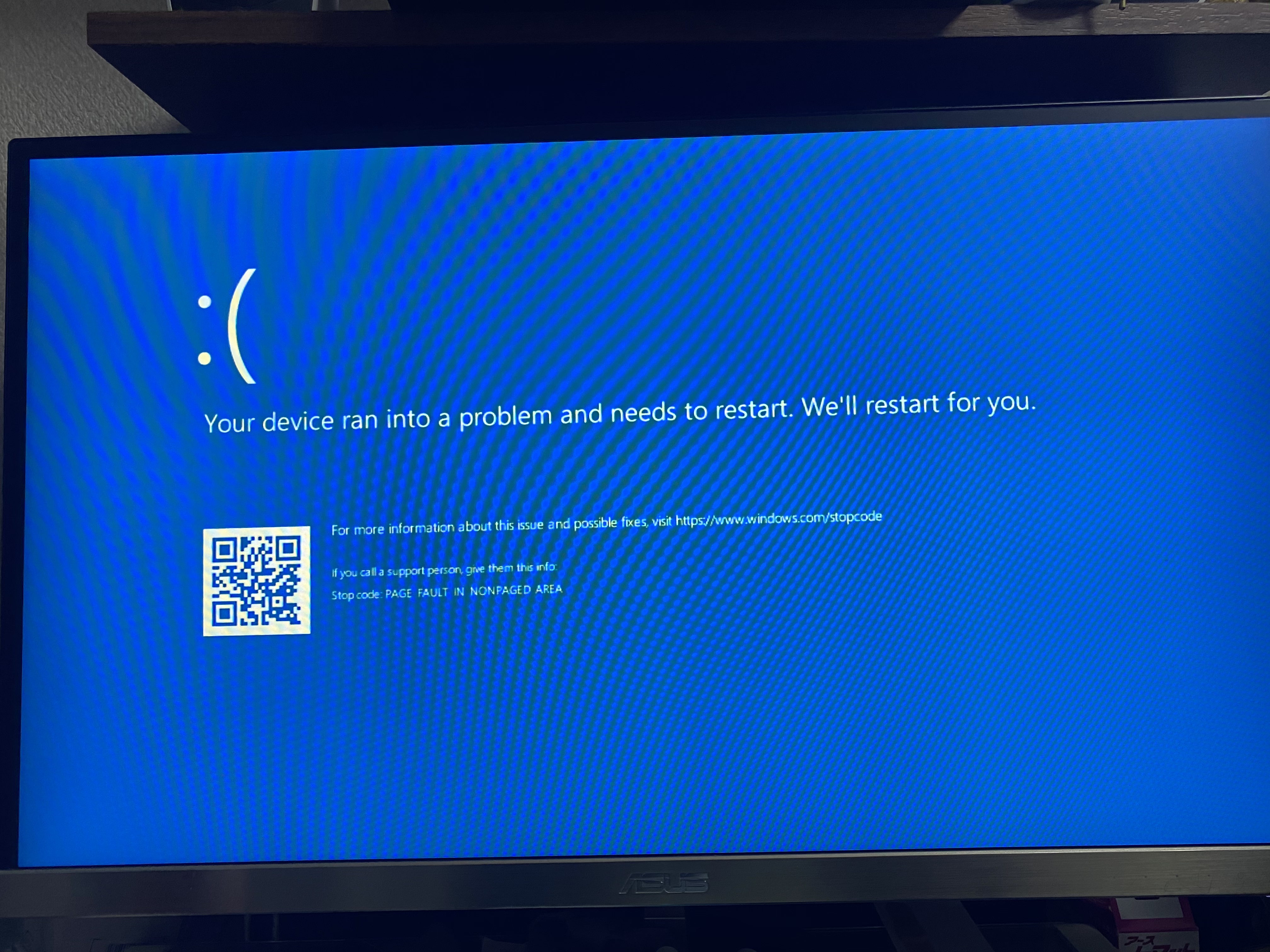 ノンページ BSOD stop code: PAGE FAULT IN NONPAGED AREA : r/pchelp