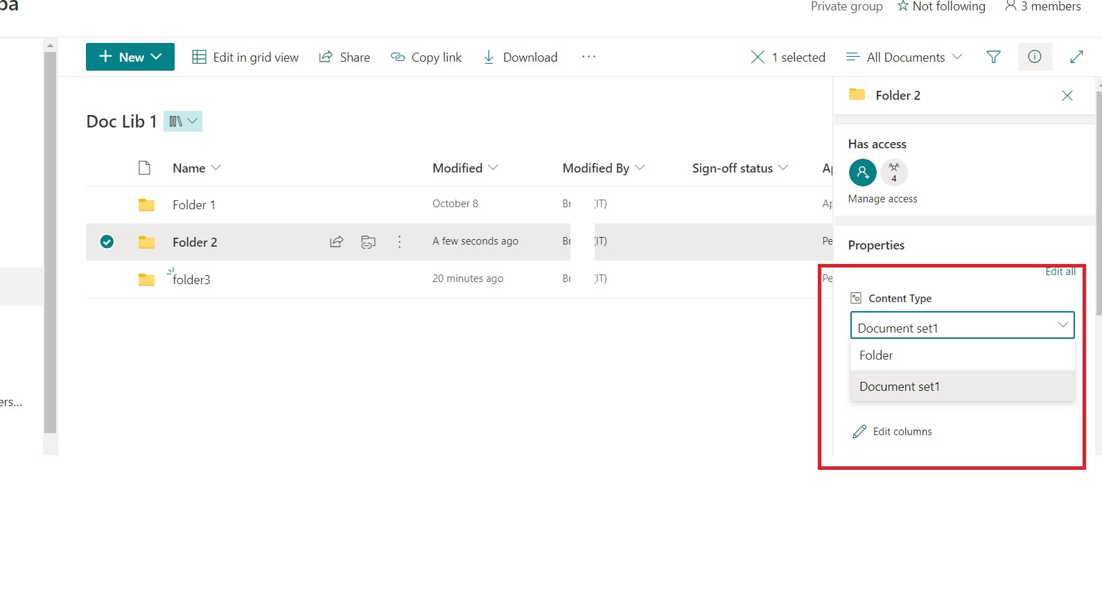 Cannot change content type of folder to custom content type in details ...
