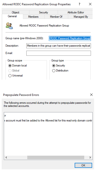 RODC local authentication not working when domain controller was down ...