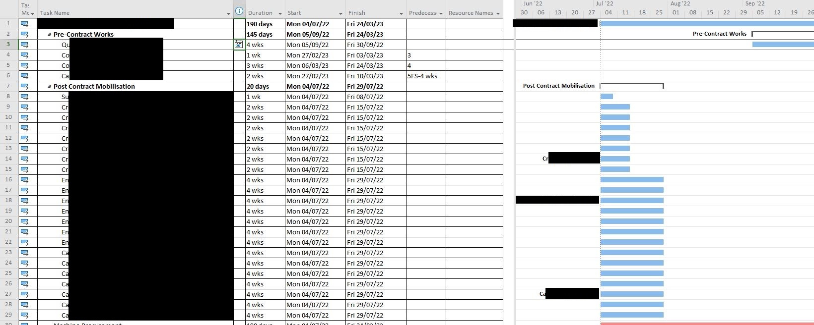 MS Project on opening project tasks have multiplied and predecessors ...