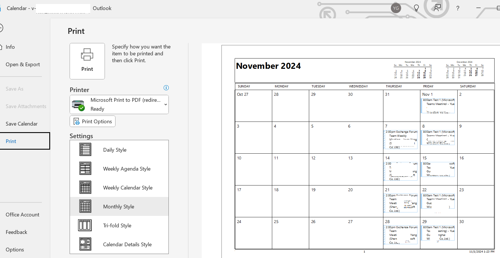 Export multiple calendar to pdf or exel - Microsoft Q&A