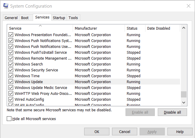 Cannot enable windows update and check for updates just keeps on ...