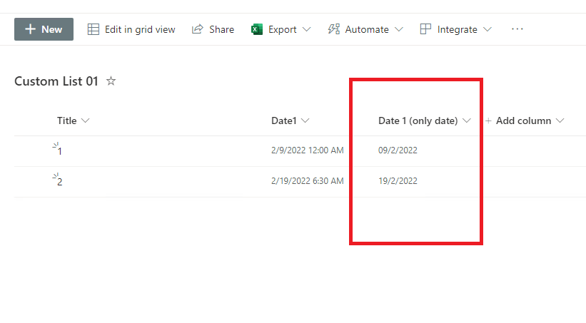 Date format in a custom list - Microsoft Q&A