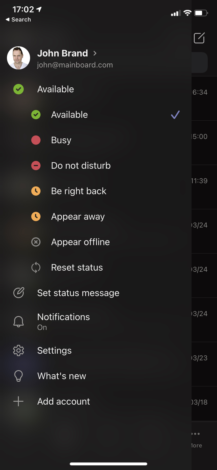 Is there is way to set a status message duration like on desktop on ...