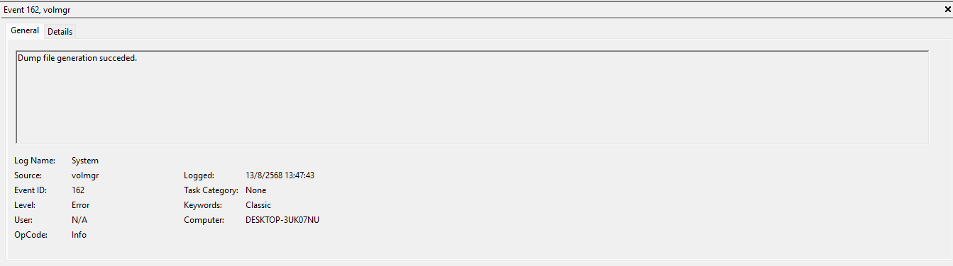 Frequent Unexpected Shutdown – Kernel-Power 41, volmgr 161/162