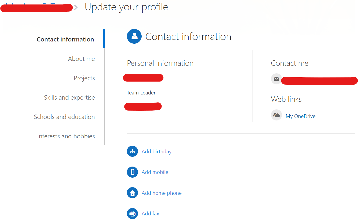Allow O365 users to change their own contact information - Microsoft Q&A