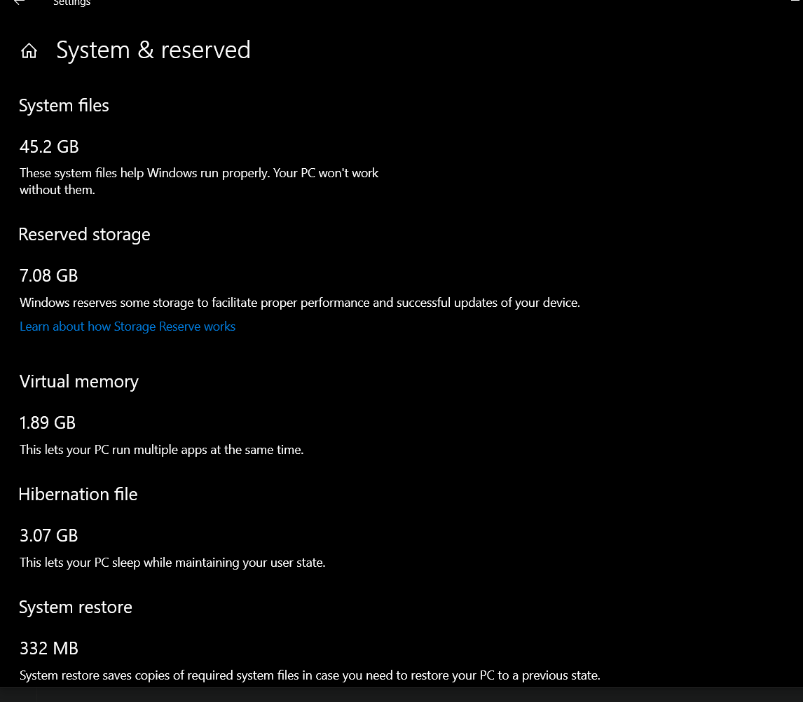 System files take almost 50 GB space in C drive - Microsoft Q&A