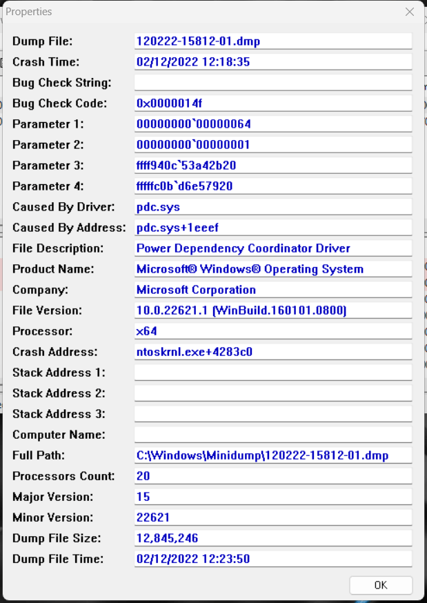 Blue screen error 0x0000014f pdc.sys Power Dependency Coordinator ...