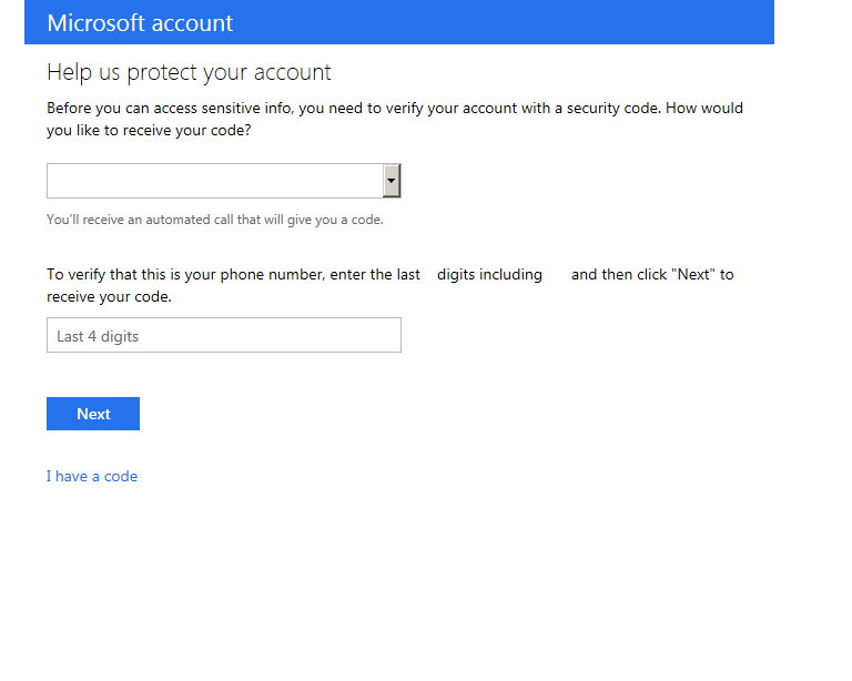 Can't get a security code to verify my account on Windows 8 - Microsoft Q&A