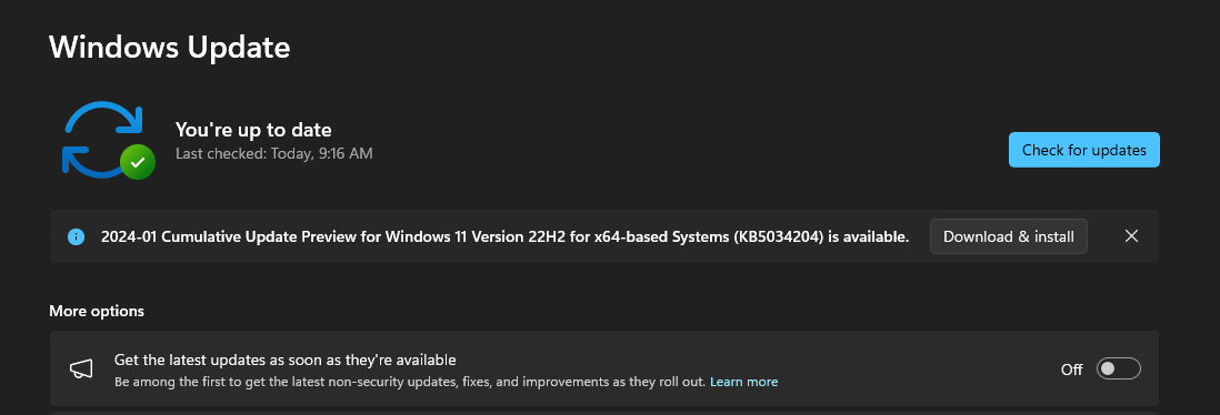 Windows Update: Windows 11 update KB5034204 installation issue ...
