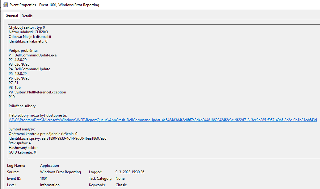 Crash the application - Dell Command Update - Microsoft Q&A