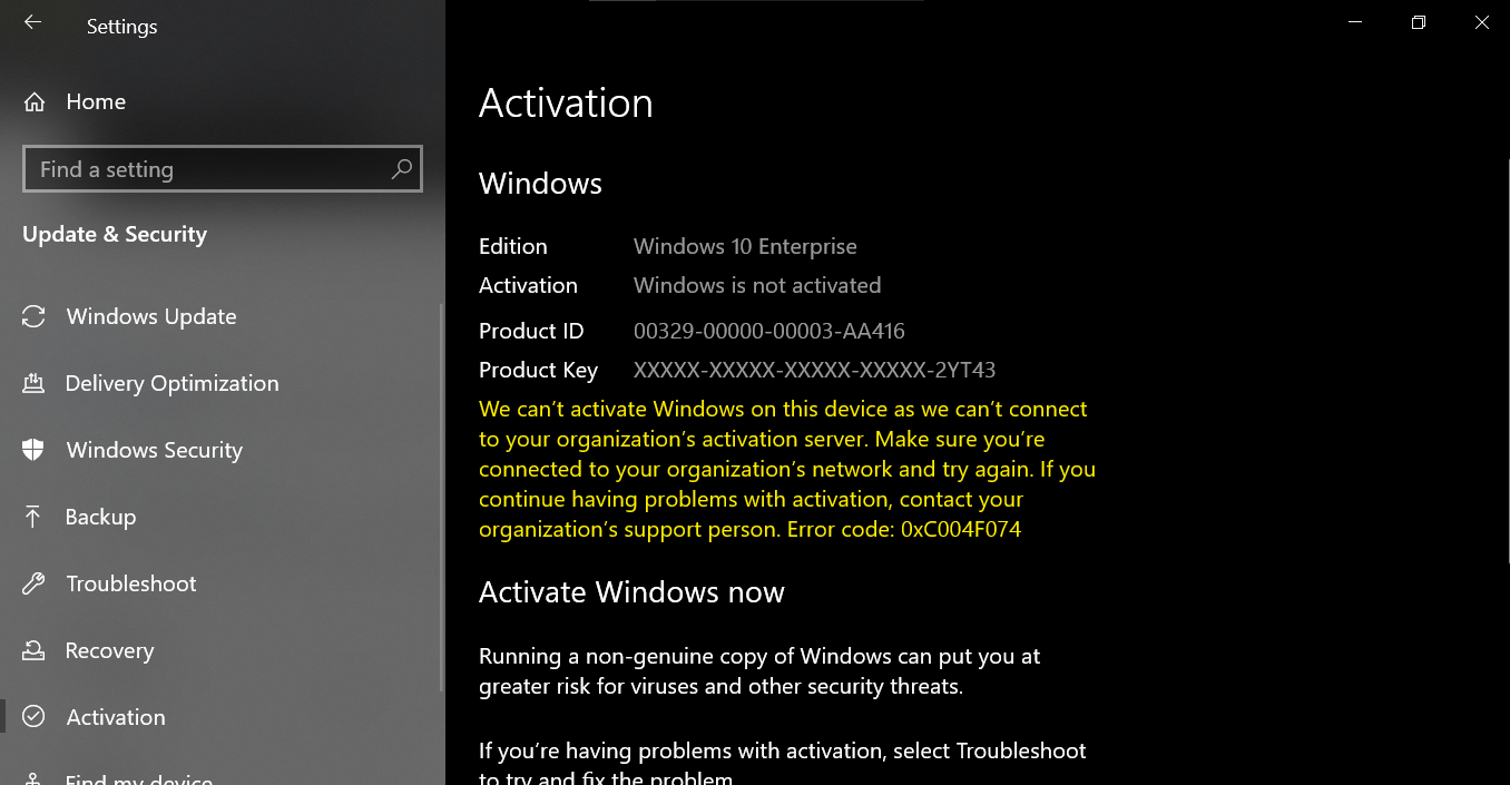 Windows 10 Activation Issues - Microsoft Q&A