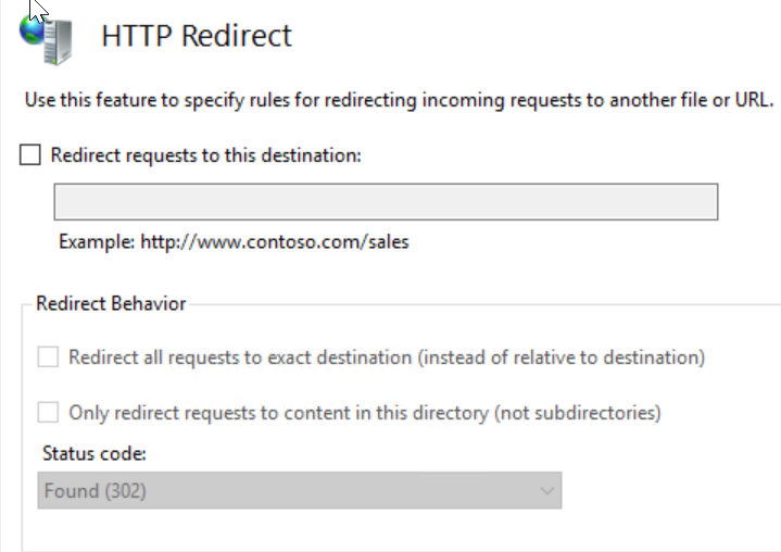 http redirect config