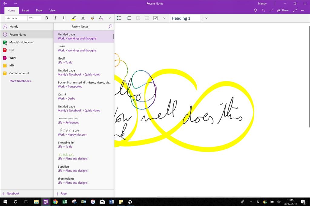 OneNote Win10 - Recent notes not appearing appear in 'Recent Notes ...