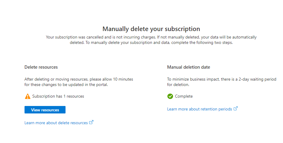 cancel microsoft azure subscription