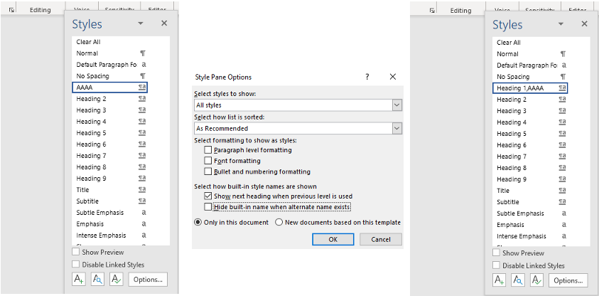 MS Word - how to reveal 