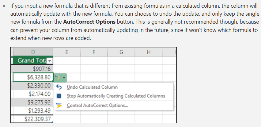 how to update default format and formulas in a table? - Microsoft Q&A