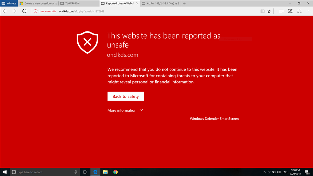 Opens Unsafe website while clicking to some reliable pages - Microsoft Q&A