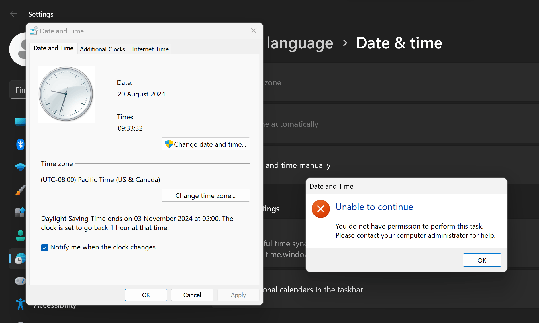 Im not able to chnage my timezone in ASUS Zenbook 14 - Microsoft Q&A
